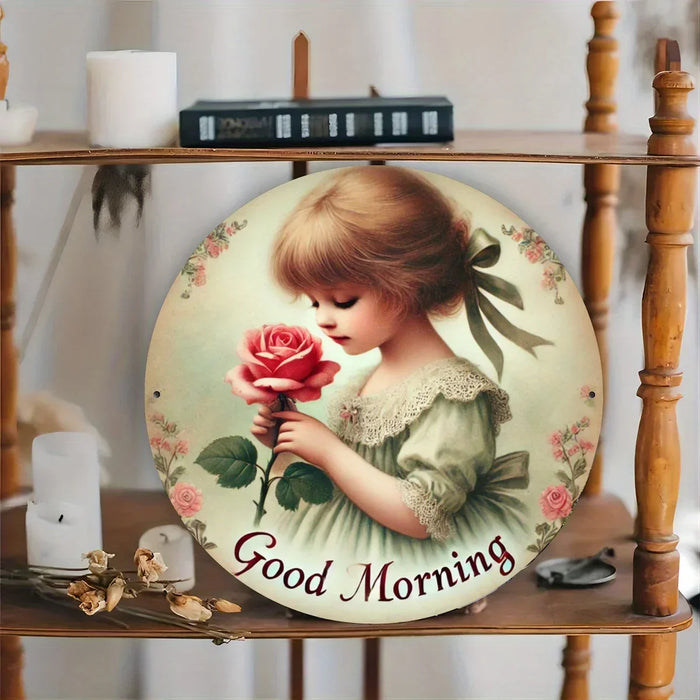 Chic 7.8 Inch Round Metal Wall Sign Hd Print Ideal For Home & Office Decor