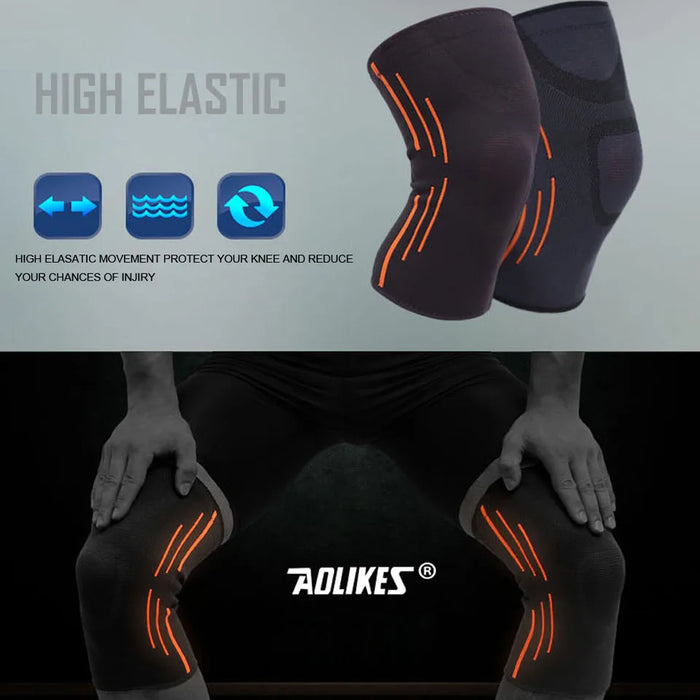 Pair of Fitness Knee Pads Elastic Support For Sports