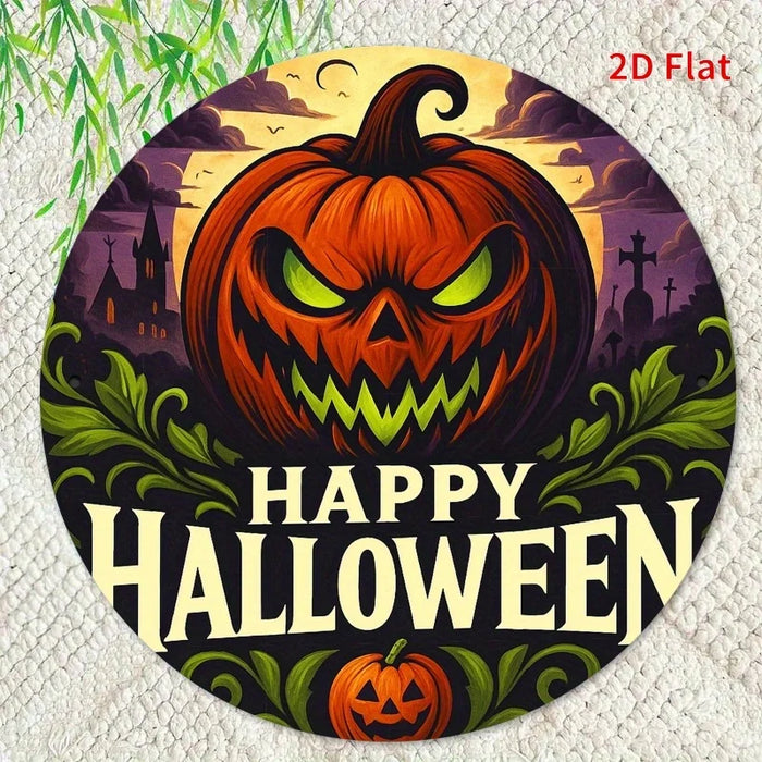 Retro Round Iron Sign Halloween Pumpkin Celebration Picture For Bedroom Or Dining Room