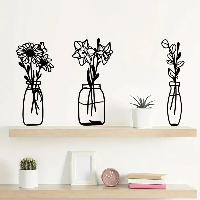 Flower Vase Wall Stickers For Home Decor