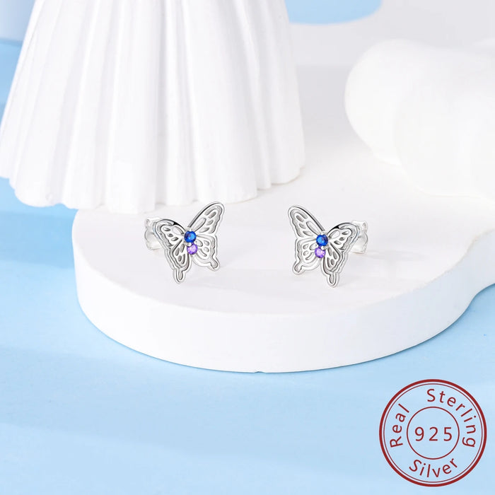 925 Sterling Silver Butterfly Earrings For Women Fine Jewelry