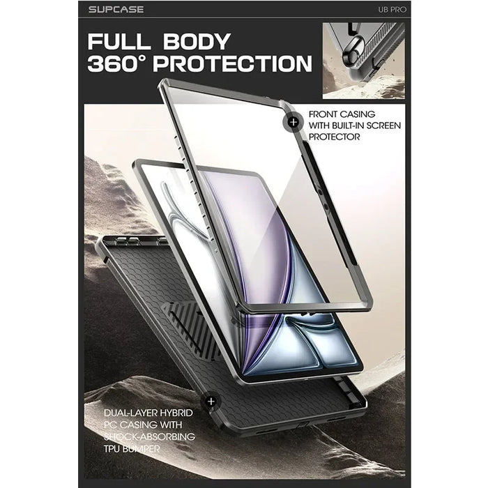 For Ipad Air 13 Inch 2024 Ub Pro Full-Body Rugged Military-Grade Protection Case With Screen Protector