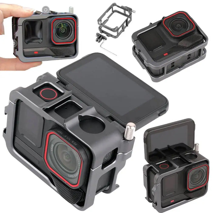 Aluminum Frame Cage For Insta360 Ace Pro 2 Metal Protective Case With Cold Shoe Mount Camera Frame Case For Insta360 Ace Pro