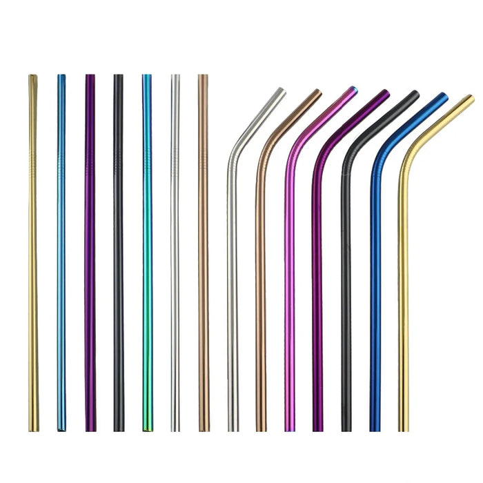 Stainless Steel Reusable Drinking Straws With Cleaning Brush