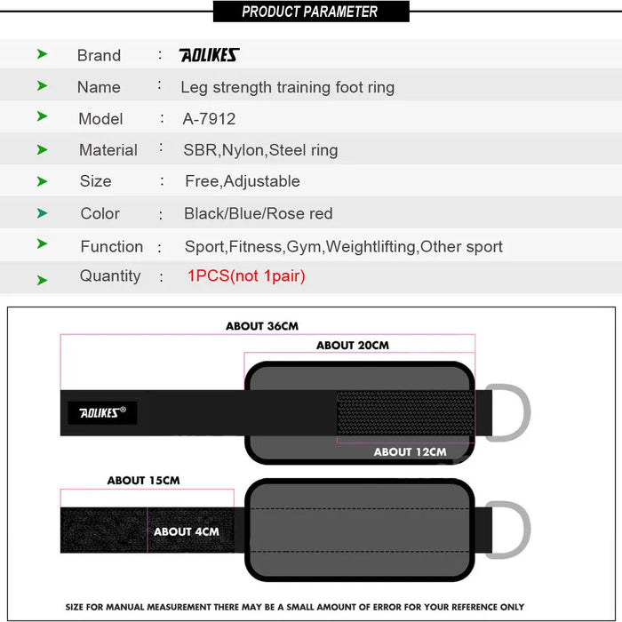 Ankle Straps For Gym Workouts D Ring Cuffs For Glutes & Legs Strength Training Brace