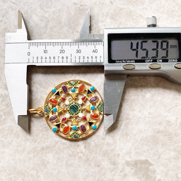 925 Sterling Silver Bohemian Nature Amulet Pendant Golden Gift For Women