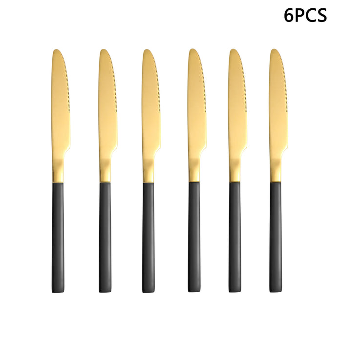 4 / 6 / 16 / 24 Piece Gold Stainless Steel Cutlery Set For Family Hotel Restaurant