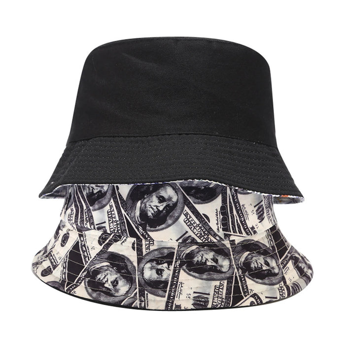 Double Sided Dollar Print Bucket Hat For Outdoor Sun Protection