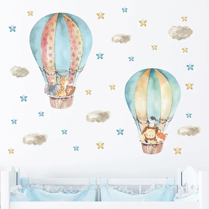 Whimsical Hot Air Balloon Wall Decals For Kids Room