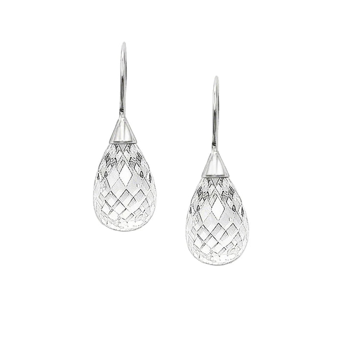925 Sterling Silver Crystal Water Drop Earrings European Style Women