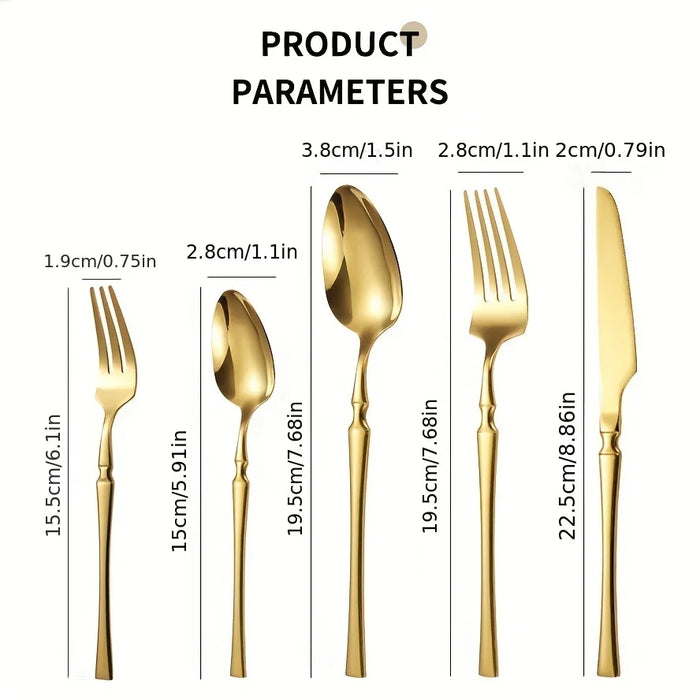 30 Piece Rust Resistant Flatware Set For Restaurants Parties Weddings