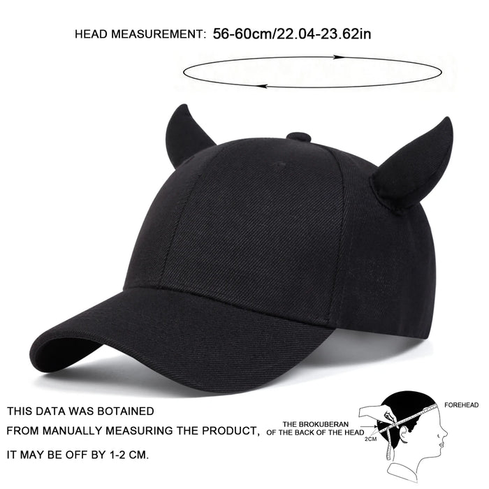 Customizable Bull Horn Baseball Cap Adjustable Sun Hat For Outdoor Activities