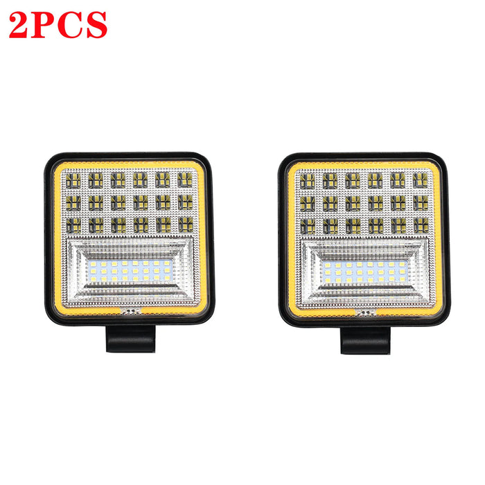 4 Led Round Square Spot Work Light Combo For Truck Suv 4Wd Atv Jeep Tractor