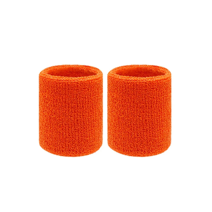 Pair of Sport Wristbands Cotton Sweatband For Tennis Basketball Running Gym