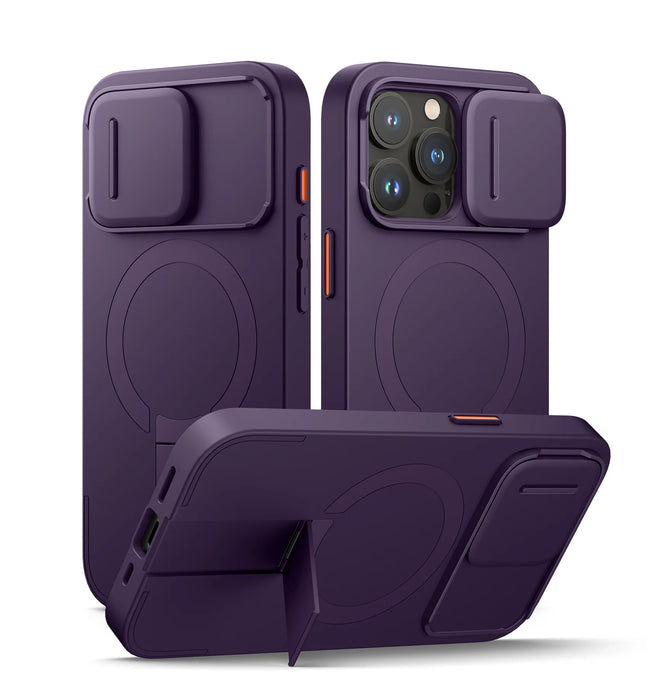 For Iphone 16 Pro Max Slide Camera Shockproof Protective Case With Stand