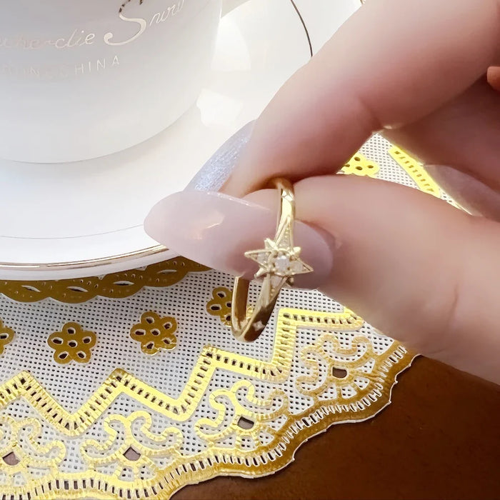 925 Sterling Silver Europe Style Star Ring Fine Jewelry For Women