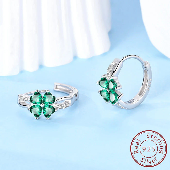 925 Sterling Silver Infinite Clover Earrings Zircon Jewelry For Women