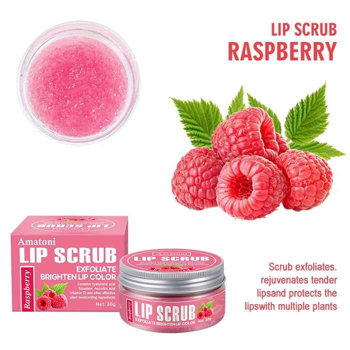 30G Lip Scrub Raspberry Vanilla Coconut Watermelon Exfoliating & Moisturizing