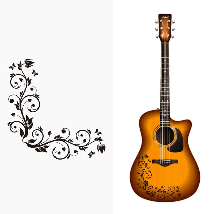 1Pc Removable Pvc Flower Vine Stickers For Instruments & Home