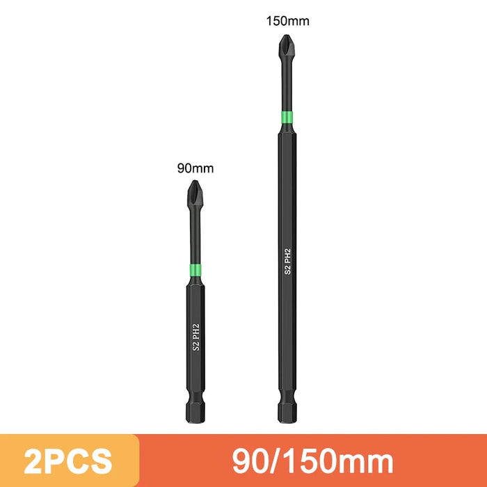 Ph2 Magnetic Cross Impact Screwdriver Bit Set High Hardness Non Slip