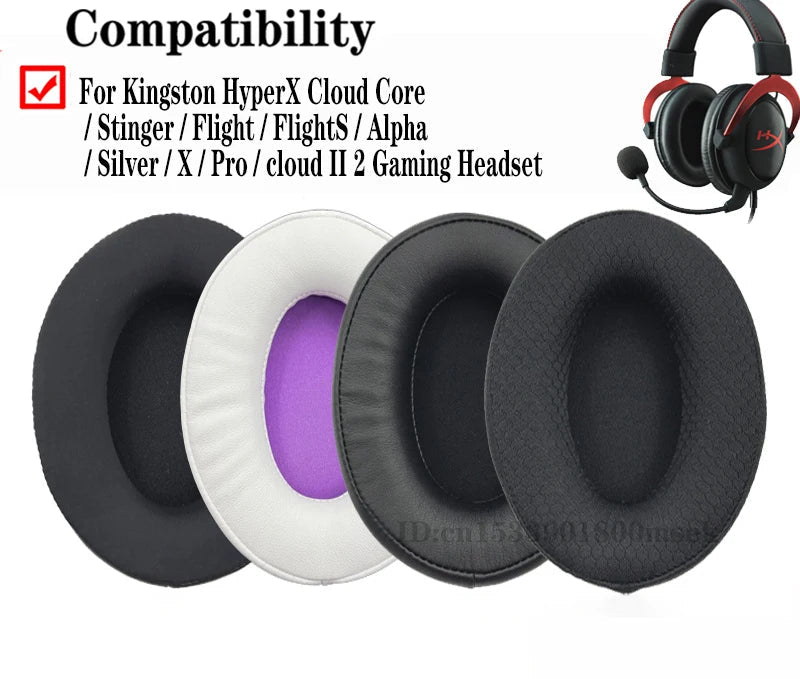 Pair of Replacement Ear Pads For Hyperx Cloud Gaming Headsets