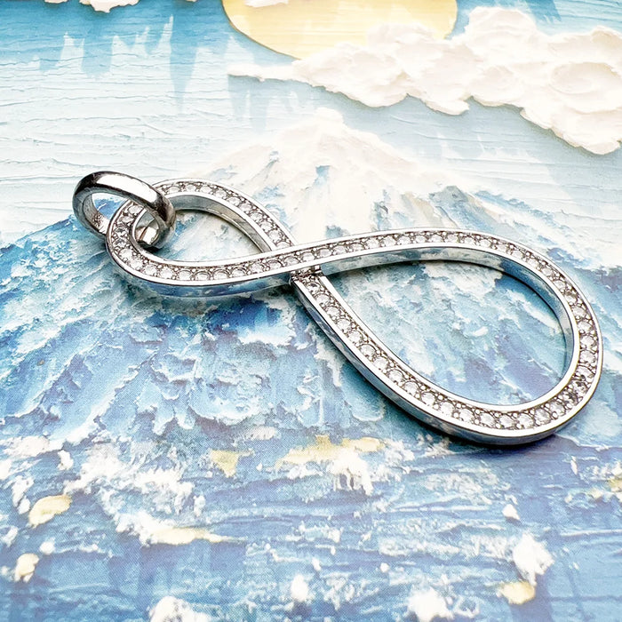 925 Sterling Silver Large Infinity Summer Pendant Trendy Gift For Women