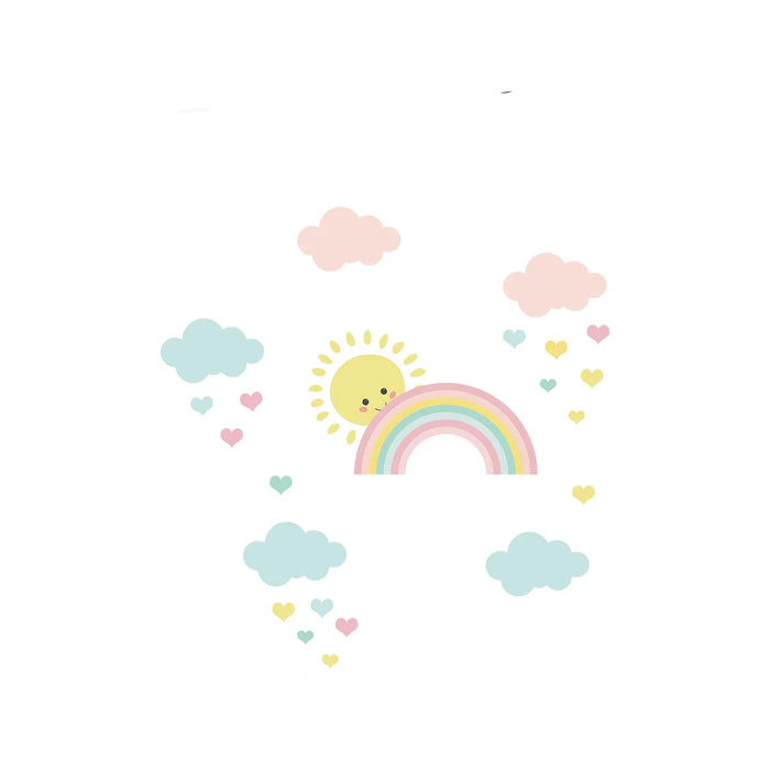 Cartoon Clouds & Rainbow Wall Stickers For Nursery Decor