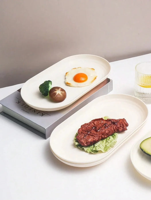 4 / 8 / 12 Piece Reusable Beige Plastic Dinner Plates Perfect For Family Gatherings Parties And Picnics