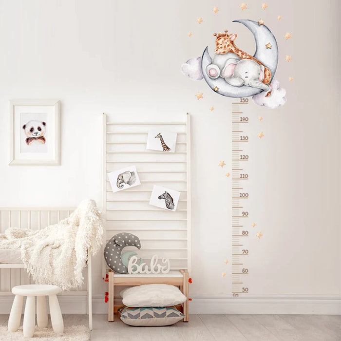 Adorable Animal Growth Chart Wall Decals For Kids Room