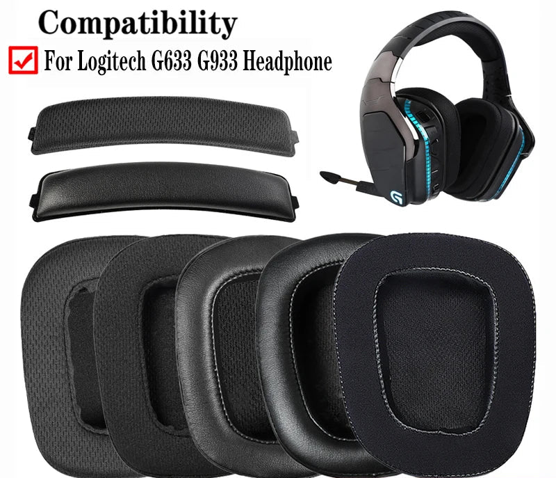 Pair of Replacement Ear Pads For Logitech G933 G633 G635 G935 G633S G933S Headset