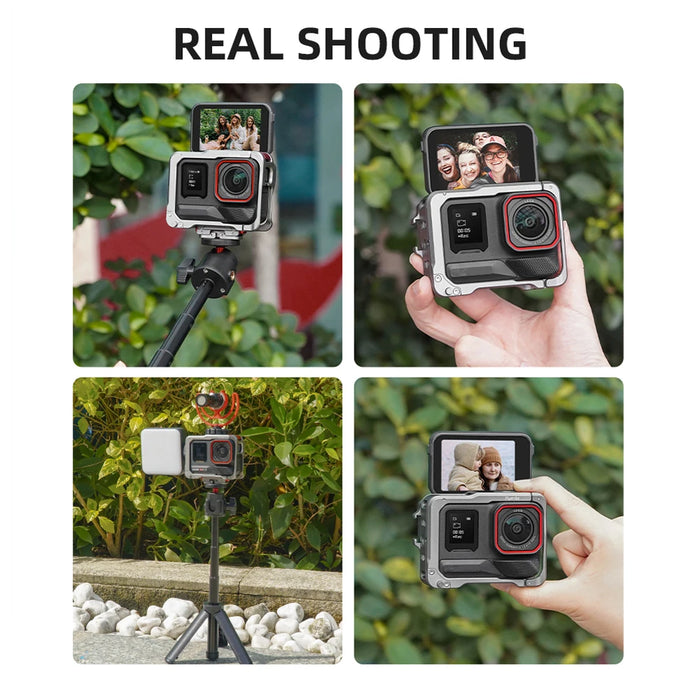 Aluminum Frame Cage For Insta360 Ace Pro / Insta360 Ace Pro 2 Camera Protective Frame Housing Cage Shell Quick Release Mount