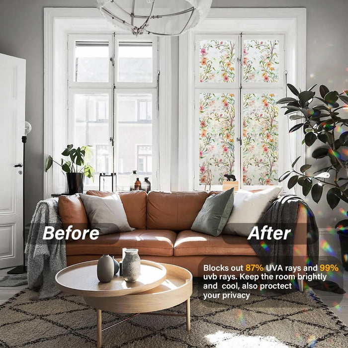 Stained Glass Window Film - Privacy & Uv Protection For Glass Doors & Windows