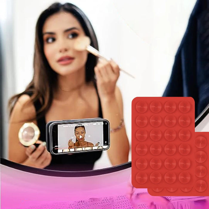 Silicone Suction Phone Case Adhesive Mount Mirror Shower Phone Holder Hands-Free Strong Grip Holder Anti-Slip For Android Iphone