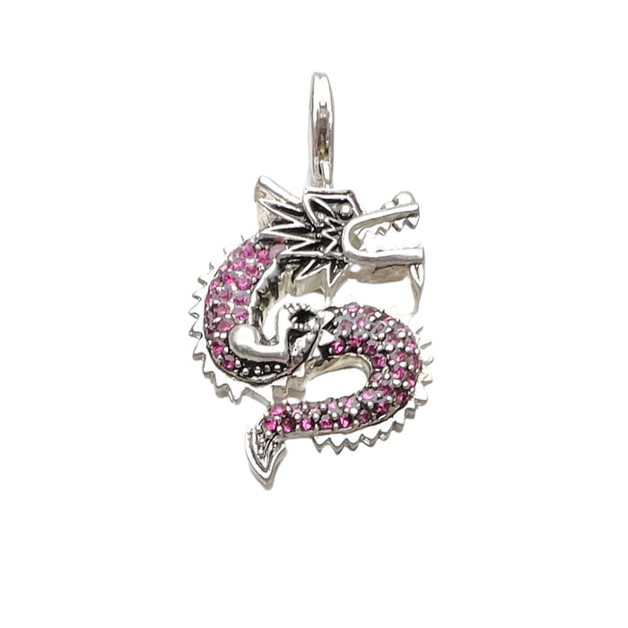 925 Sterling Silver Red Dragon Winter Pendant Ethnic Jewelry