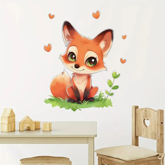 Adorable Fox Wall Stickers For Kids Room Decor