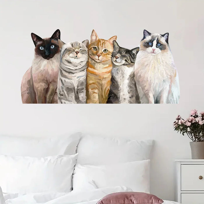 Watercolour Ragdoll Orange Cat Wall Sticker For Home Decor
