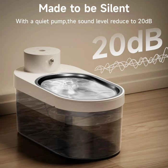 Stainless Steel Cat Water Fountain With Led And 3 Modes