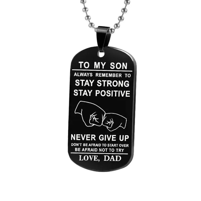 Stainless Steel Son Tag Necklace