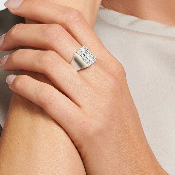 925 Sterling Silver Princess Cut Cocktail Ring For Women