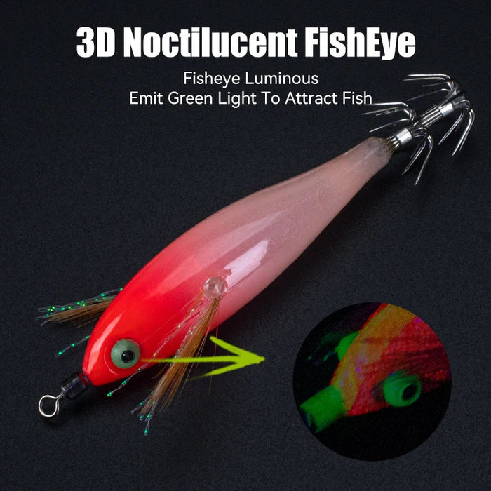 14Pcs Luminous Squid Jig Set With Bkk Hook