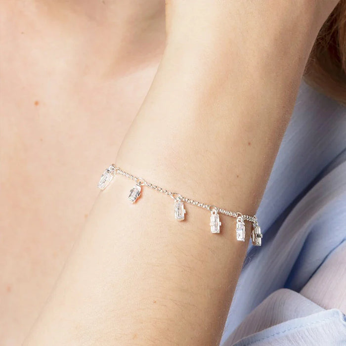 925 Sterling Silver Baguette Cut Angular Stone Bracelet Elegant Fine Jewelry For Women