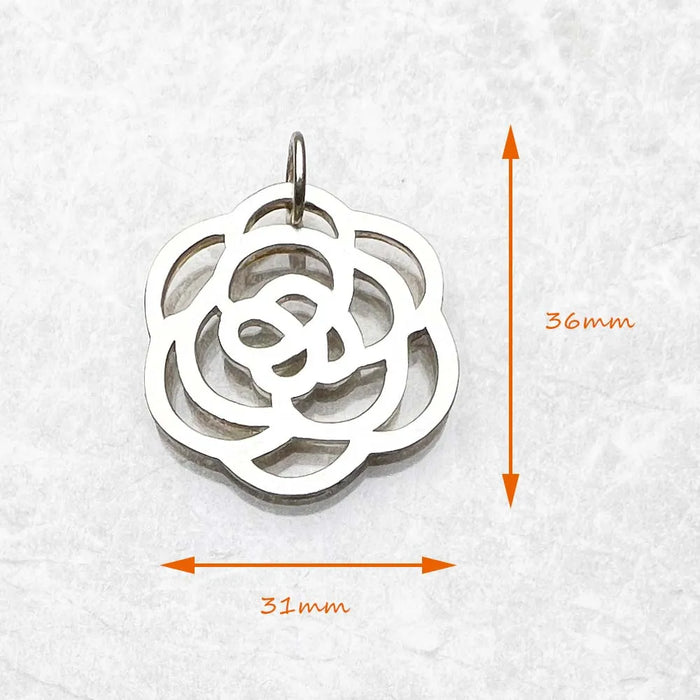 925 Sterling Silver Rose Flower Pendant Fashion Jewelry For Women