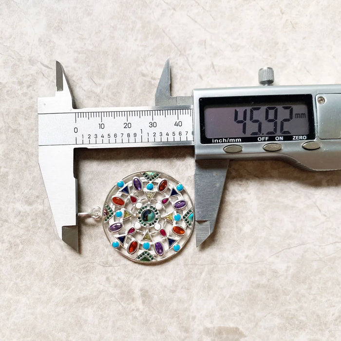 925 Sterling Silver Bohemia Colourful Amulet Pendant Paradise Journey Gift For Women