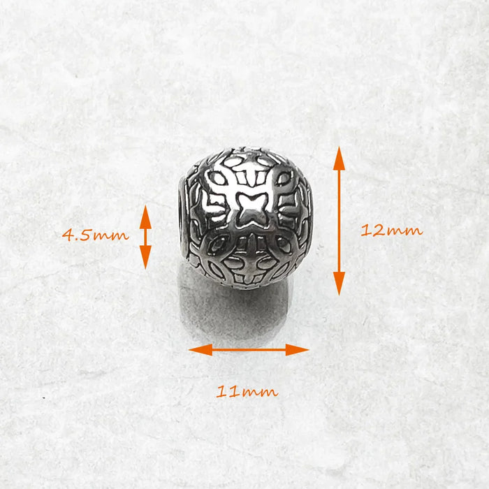 925 Sterling Silver Arabesque Ornament Beads European Jewelry Accessory