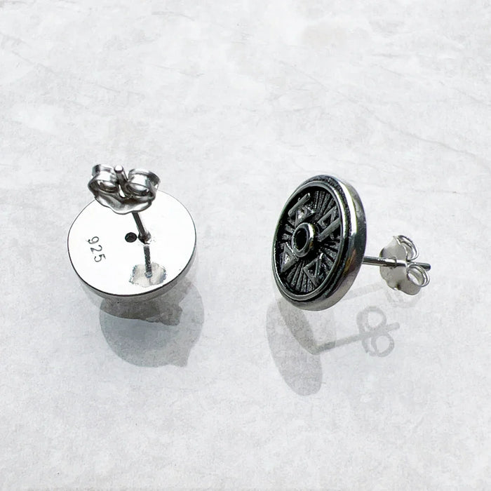 925 Sterling Silver Vintage Nature Ear Studs