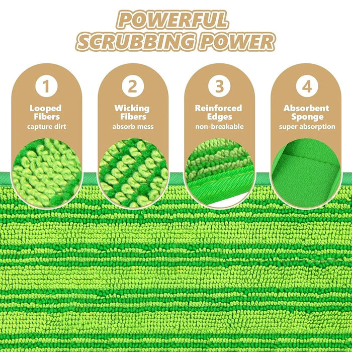 Reusable Mop Pads Compatible With Swiffer Sweeper Mops-12 Inch Washable Microfiber Wet Pads Refills Dry Sweeping Cloths