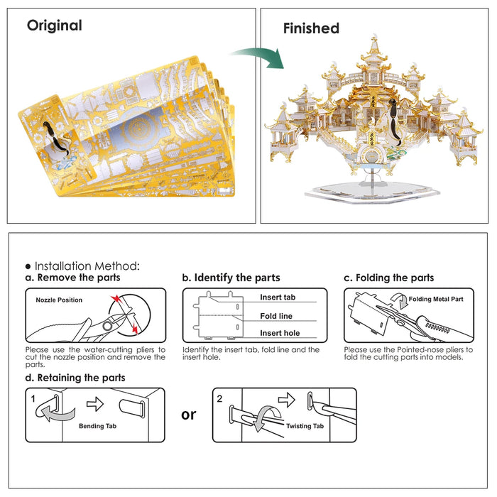 3D Metal Moon Palace Puzzle Kit Adult Diy Gift