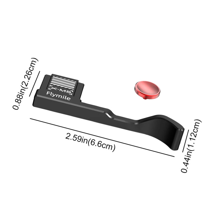 Metal Thumbs Up Hand Grip Hot Shoe Cover For Fujifilm X-M5 With Shutter Release Button Built-In Silicone Pads Camera Accessories