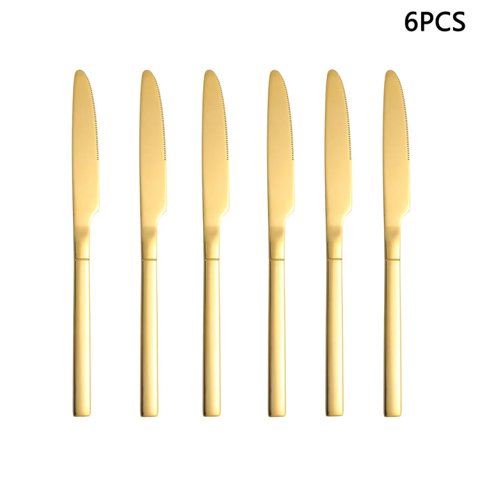4 / 6 / 16 / 24 Piece Gold Stainless Steel Cutlery Set For Home / Restaurant / Hotel
