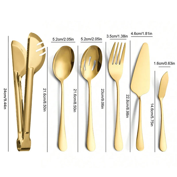 5 / 6 Piece Stainless Steel Serving Spoon Set For Family Dinners